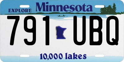 MN license plate 791UBQ