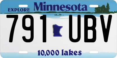 MN license plate 791UBV