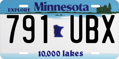 MN license plate 791UBX