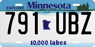 MN license plate 791UBZ