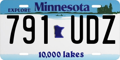 MN license plate 791UDZ