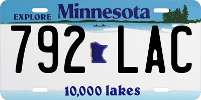 MN license plate 792LAC