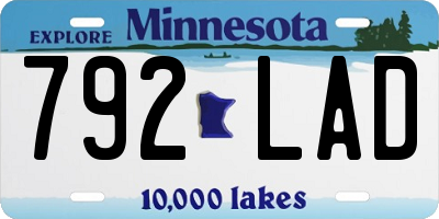 MN license plate 792LAD