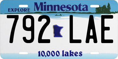 MN license plate 792LAE