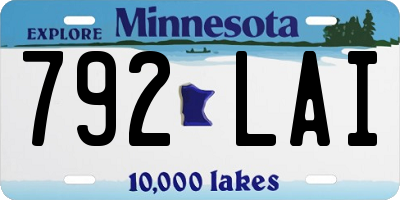 MN license plate 792LAI