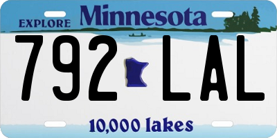 MN license plate 792LAL