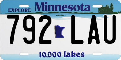 MN license plate 792LAU