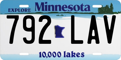 MN license plate 792LAV