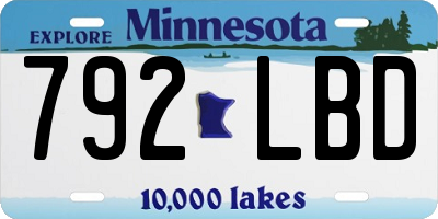 MN license plate 792LBD