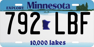 MN license plate 792LBF