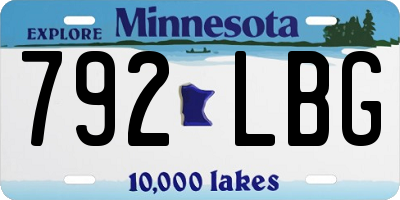 MN license plate 792LBG
