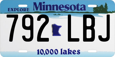 MN license plate 792LBJ