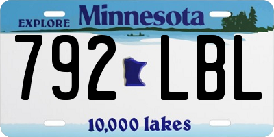 MN license plate 792LBL