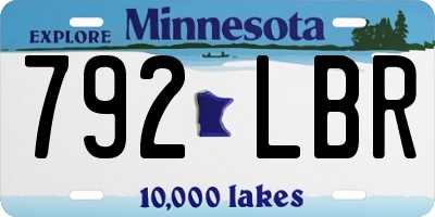 MN license plate 792LBR