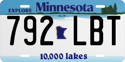 MN license plate 792LBT