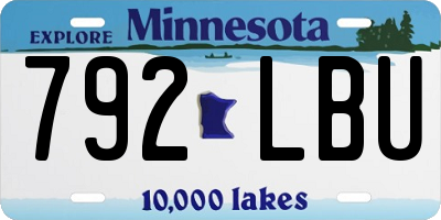 MN license plate 792LBU