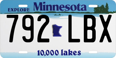 MN license plate 792LBX