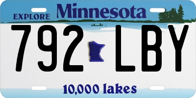 MN license plate 792LBY