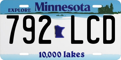 MN license plate 792LCD