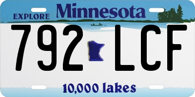MN license plate 792LCF