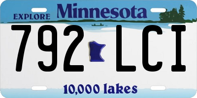 MN license plate 792LCI