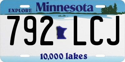 MN license plate 792LCJ