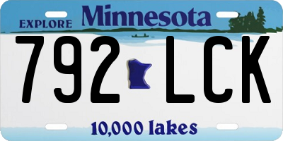 MN license plate 792LCK