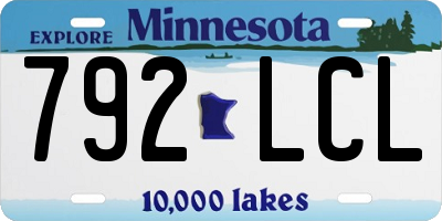 MN license plate 792LCL