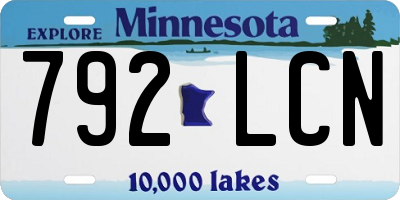 MN license plate 792LCN