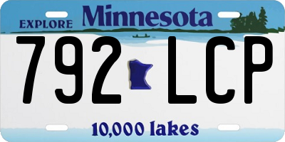 MN license plate 792LCP