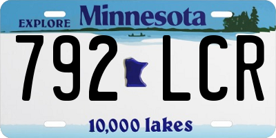 MN license plate 792LCR