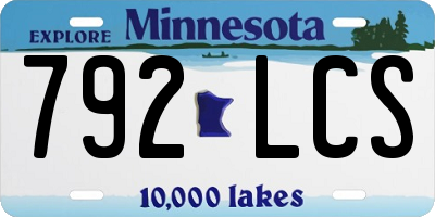 MN license plate 792LCS