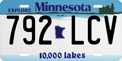 MN license plate 792LCV