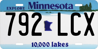MN license plate 792LCX