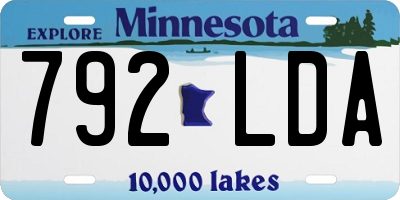 MN license plate 792LDA