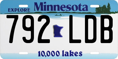 MN license plate 792LDB