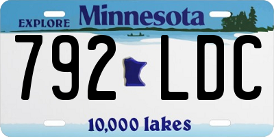 MN license plate 792LDC