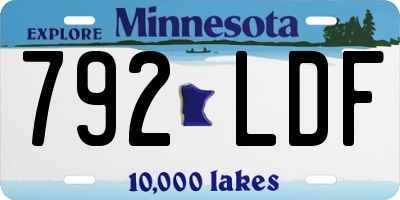 MN license plate 792LDF