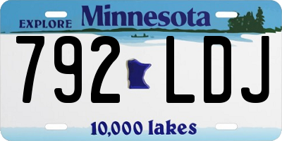 MN license plate 792LDJ