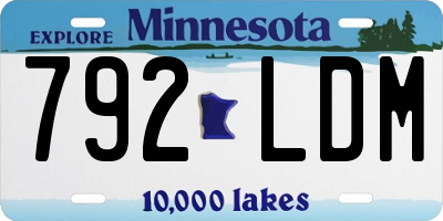 MN license plate 792LDM