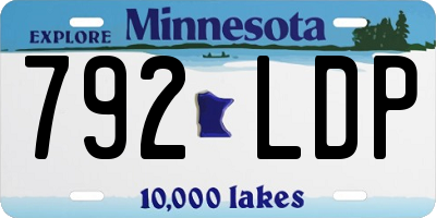 MN license plate 792LDP