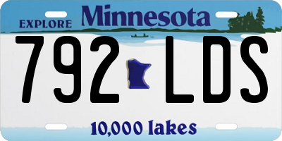 MN license plate 792LDS