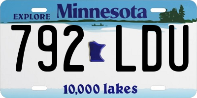 MN license plate 792LDU