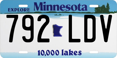 MN license plate 792LDV