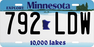 MN license plate 792LDW