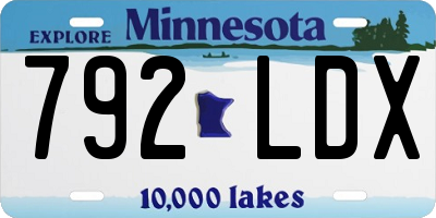 MN license plate 792LDX