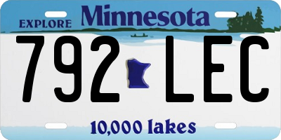 MN license plate 792LEC
