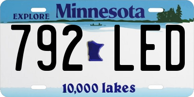 MN license plate 792LED