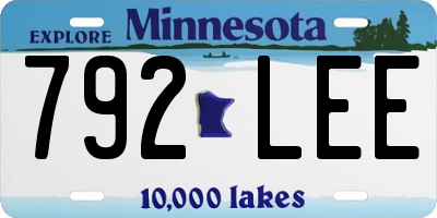 MN license plate 792LEE