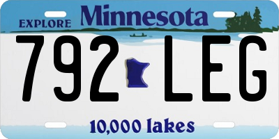 MN license plate 792LEG